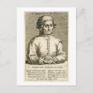 Portret van Hieronymus Bosch (c.1450-1516) bord 3 Briefkaart