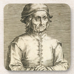 Portret van Hieronymus Bosch (c.1450-1516) bord 3 Drankjes Onderzetter