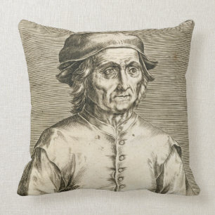 Portret van Hieronymus Bosch (c.1450-1516) bord 3 Kussen