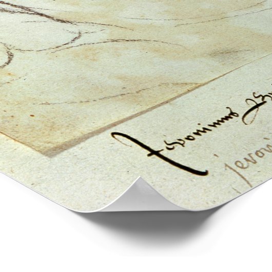 Portret van Hieronymus Bosch Poster (Hoek)