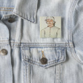 Portret van Hieronymus Bosch Vierkante Button 5,1 Cm (In situ)