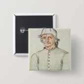 Portret van Hieronymus Bosch Vierkante Button 5,1 Cm (Voorkant /achterkant)