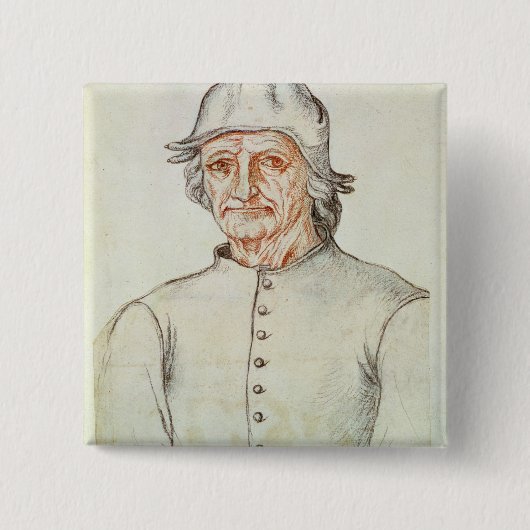 Portret van Hieronymus Bosch Vierkante Button 5,1 Cm (Voorkant)