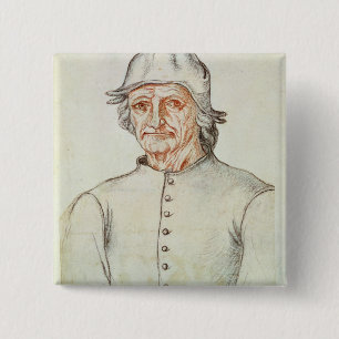 Portret van Hieronymus Bosch Vierkante Button 5,1 Cm