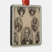 Portret van Hon Thomas A Hendricks Metalen Ornament (Rechts)