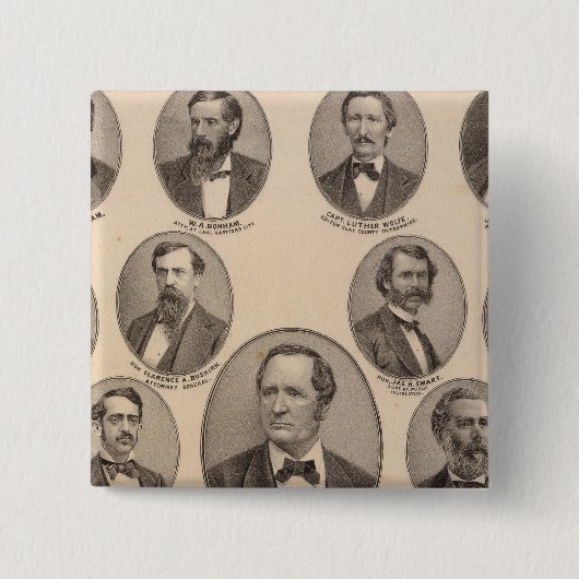 Portret van Hon Thomas A Hendricks Vierkante Button 5,1 Cm (Voorkant)