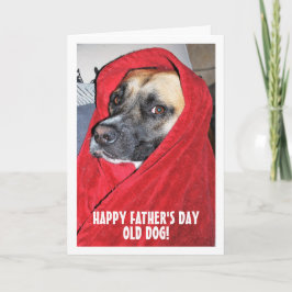 Portret van hond in rode deken kaart