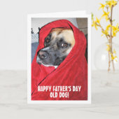 Portret van hond in rode deken kaart (Gele Bloem)