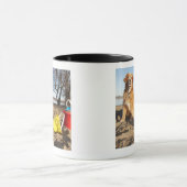 Portret van honden op het strand met zandspeelgoed mok (Midden)