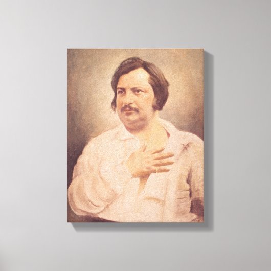 Portret van Honore de Balzac Canvas Afdruk (Voorkant)