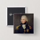 Portret van Horatio Nelson, Viscount Nelson Vierkante Button 5,1 Cm (Voorkant /achterkant)