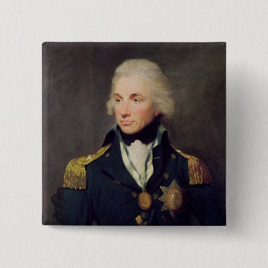 Portret van Horatio Nelson, Viscount Nelson Vierkante Button 5,1 Cm (Voorkant)
