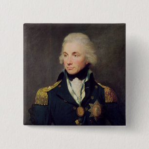 Portret van Horatio Nelson, Viscount Nelson Vierkante Button 5,1 Cm