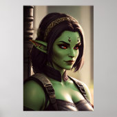 Portret van hybride Elf-orc-vrouwen | AI Art. Poster (Voorkant)