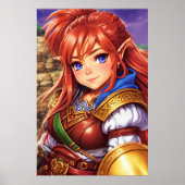 Portret van hybride vrouwen van dwergelf | AI Art. Poster (Voorkant)