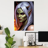 Portret van hybride vrouwen van menselijke of van  poster (Thuiskantoor)