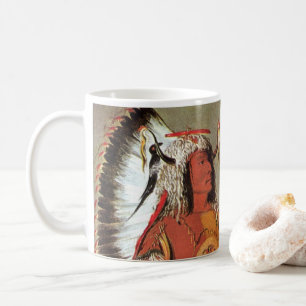 Portret van Indiaanse hoofdman Mato-Tope door Geor Koffiemok
