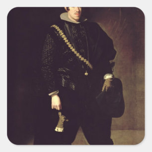Portret van Infante Don Carlos c.1626-27 Vierkante Sticker