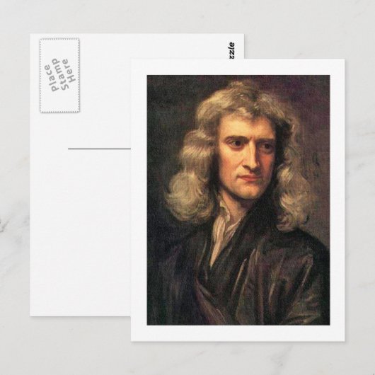 Portret van Isaac Newton (1642-1727) Briefkaart (Voorkant / Achterkant)