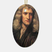 Portret van Isaac Newton (1642-1727) Keramisch Ornament (Links)
