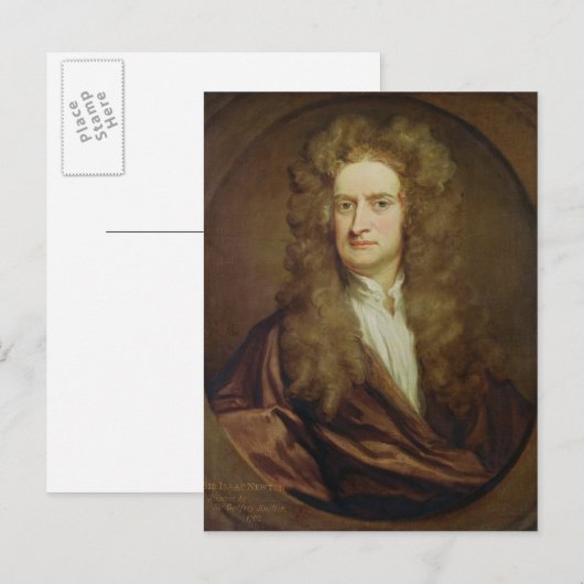 Portret van Isaac Newton 1702 Briefkaart (Voorkant / Achterkant)