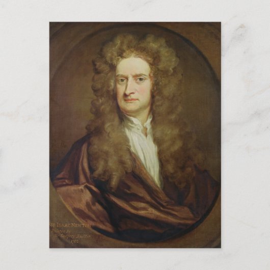 Portret van Isaac Newton 1702 Briefkaart (Voorkant)