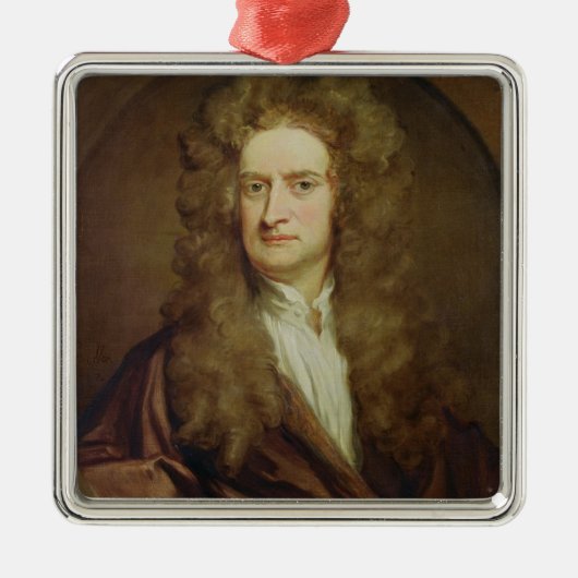 Portret van Isaac Newton 1702 Metalen Ornament (Voorkant)