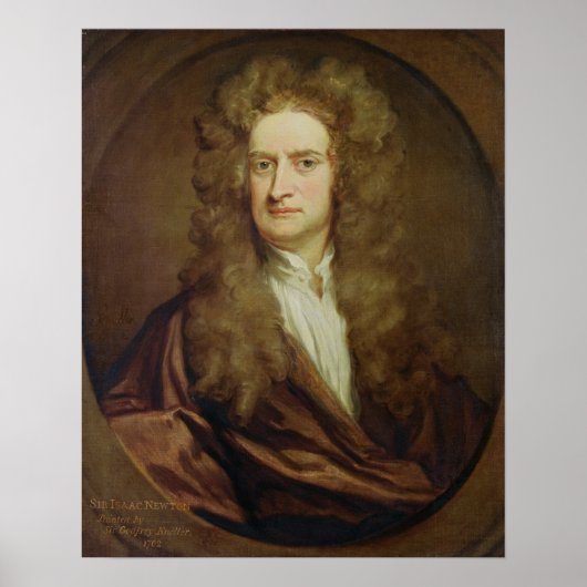 Portret van Isaac Newton 1702 Poster (Voorkant)