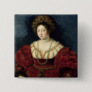 Portret van Isabella d'Este Vierkante Button 5,1 Cm