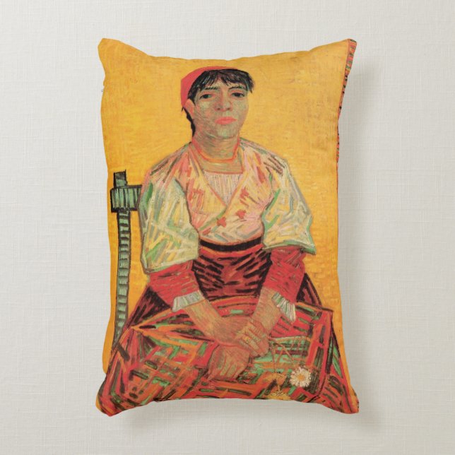 Portret van Italiaanse vrouw van Vincent van Gogh Accent Kussen (Voorkant(Verticaal))