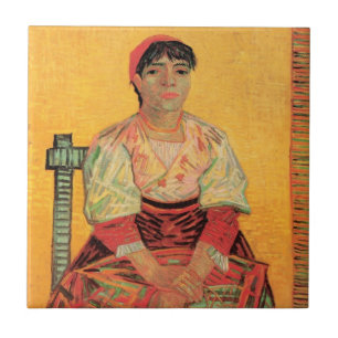 Portret van Italiaanse vrouw van Vincent van Gogh Tegeltje