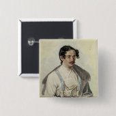 Portret van Ivan Annenkov in Peter Prison, 1836 Vierkante Button 5,1 Cm (Voorkant /achterkant)