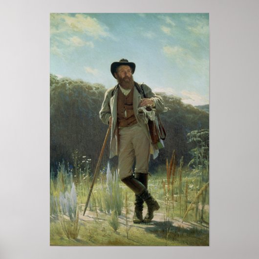 Portret van Ivan Ivanovich Shishkin, 1873 Poster (Voorkant)