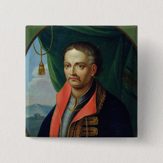 Portret van Ivan Mazepa Vierkante Button 5,1 Cm (Voorkant)