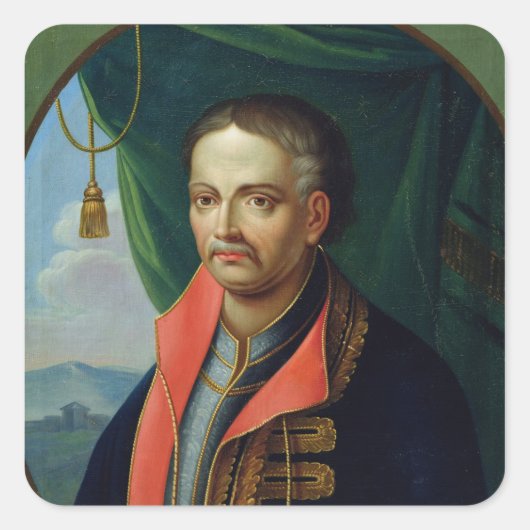 Portret van Ivan Mazepa Vierkante Sticker (Voorkant)