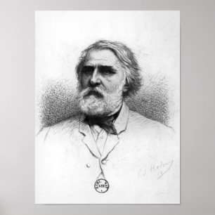 Portret van Ivan Turgenev Poster