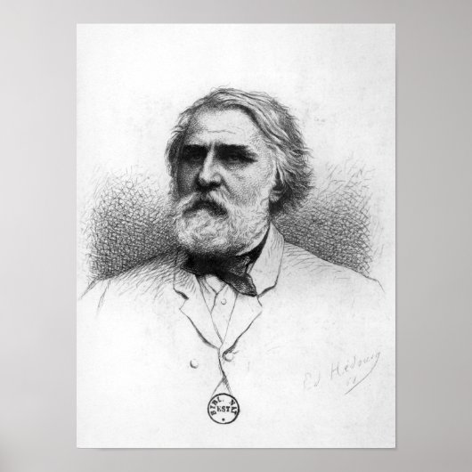 Portret van Ivan Turgenev Poster (Voorkant)