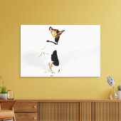 Portret van Jack Russell-hond op zijn stoel Canvas Afdruk (Insitu (Woonkamer))