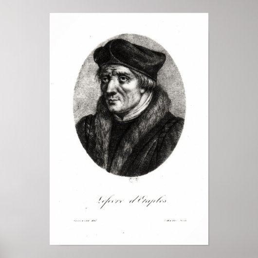 Portret van Jacques Lefevre d'Etaples Poster (Voorkant)