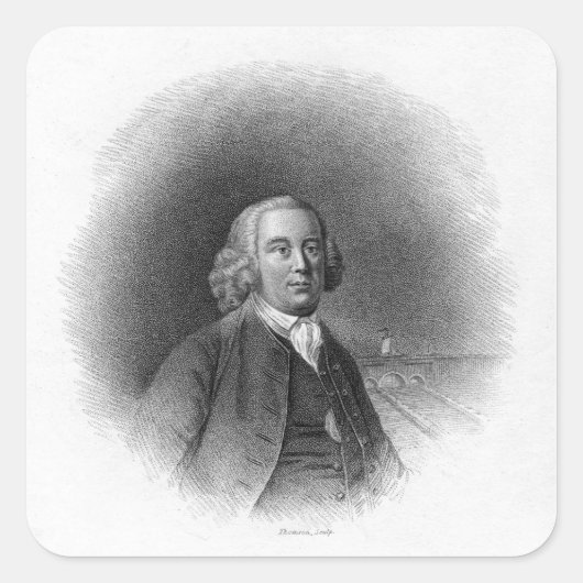 Portret van James Brindley Vierkante Sticker (Voorkant)