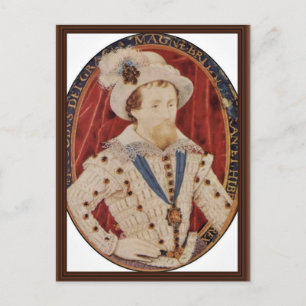 Portret van James I, koning van Engeland, ovaal va Briefkaart