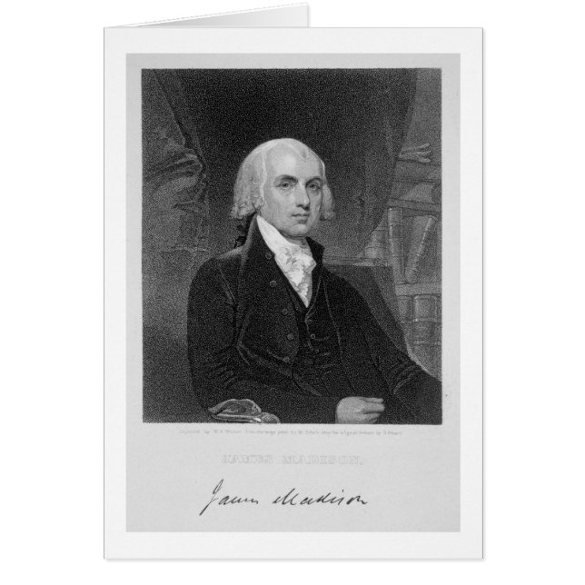 Portret van James Madison, gegraveerd door William (Voorkant)