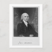 Portret van James Madison, gegraveerd door William Briefkaart (Voorkant)