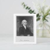Portret van James Madison, gegraveerd door William Briefkaart (Staand voorkant)