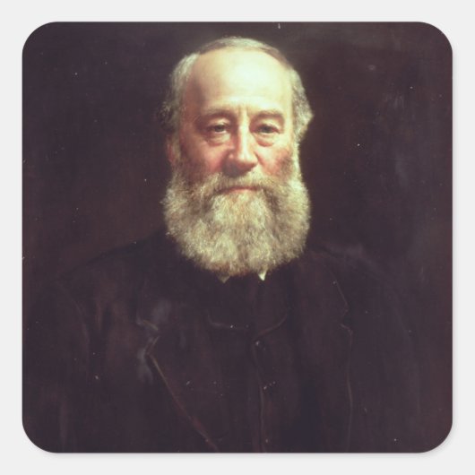 Portret van James Prescott Joule Vierkante Sticker (Voorkant)