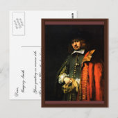 Portret van Jan Six door Rembrandt Harmensz. Van Briefkaart (Voorkant / Achterkant)