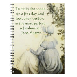 Portret van Jane Austen + citaat Notitieboek