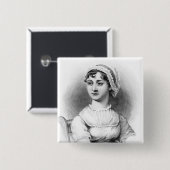Portret van Jane Austen Vierkante Button 5,1 Cm (Voorkant /achterkant)