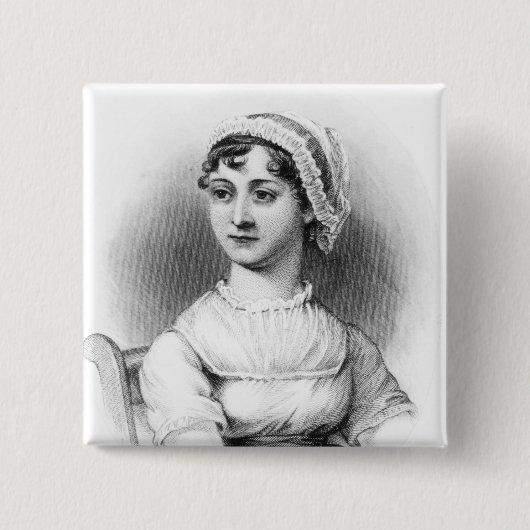 Portret van Jane Austen Vierkante Button 5,1 Cm (Voorkant)