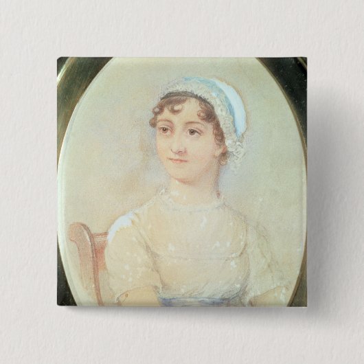 Portret van Jane Austen Vierkante Button 5,1 Cm (Voorkant)